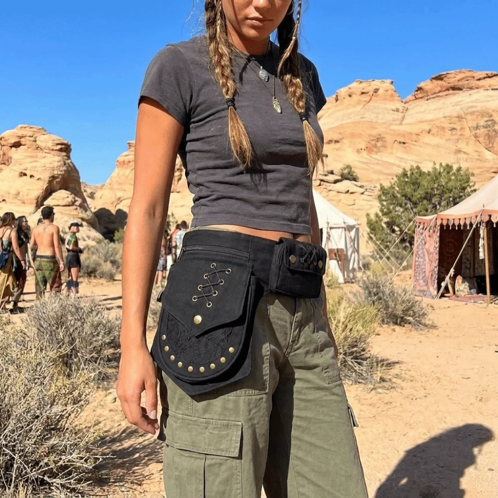 Women'S Bum Bags - حقيبة خصر بحزام قابل للتعديل بتصميم