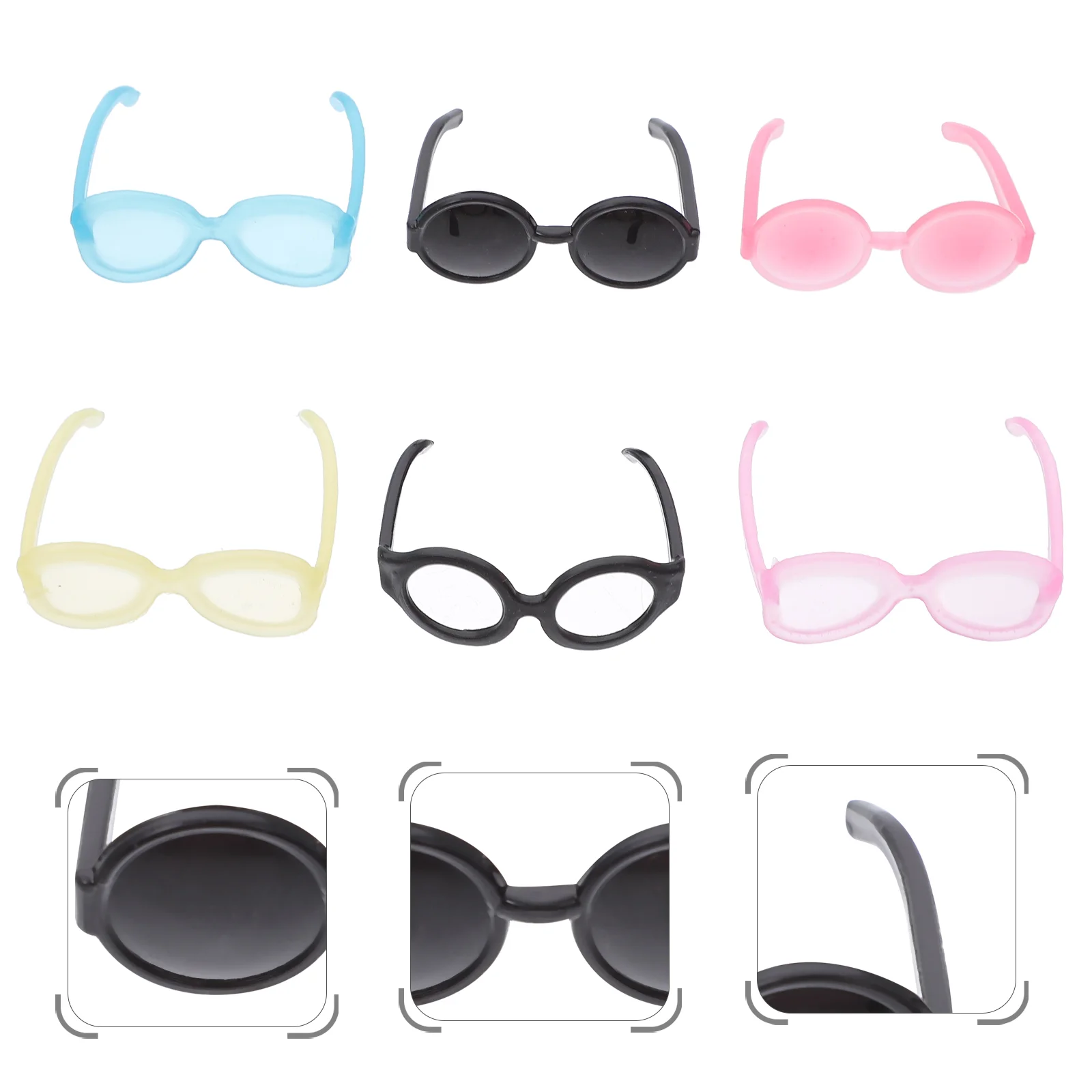 

40 Pcs Mini Glasses for Dolls Dressing Toy Manual Small Accessories Plastic Sunglasses up Imaginative Play