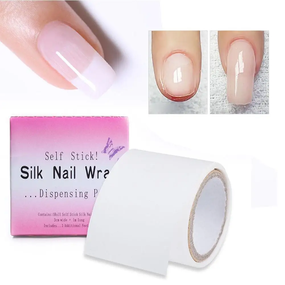 

New Self Adhesive Silk Nail Paper, Simple Triangular Bandage For Repair Damaged Fingertips, Nail Art Extension Fiber Stickers
