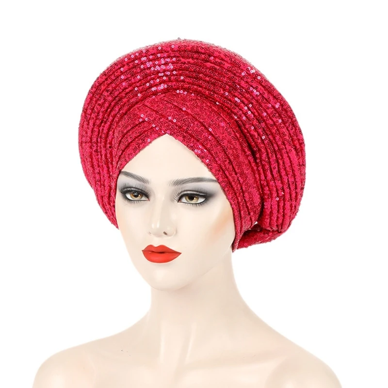 African Wedding Turban Caps for Outdoor Elastic Hijab for Culture Enthusiasts