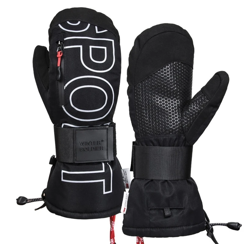 Guantes de esquí para hombre y mujer, guantes impermeables con relleno de algodón cálido para invierno, esquí, Snowboard, ciclismo, deportes al aire libre, pantalla táctil