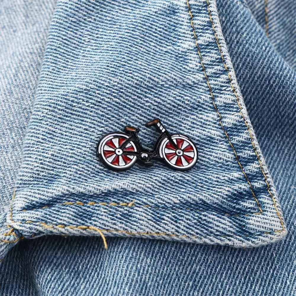Fashion 1PC Biker Gift Unisex Cool Alloy Bike Brooch Sports Lapel Pins Cyclists Badges I Love My Red Bicycle Pin