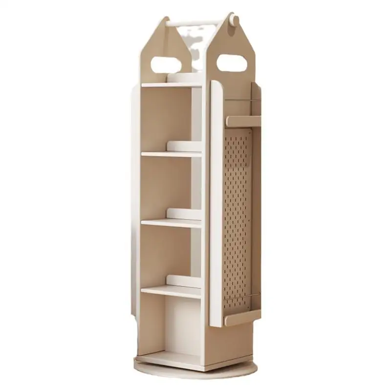 

Bookshelf All solid wood floor shelf 360 degree reading