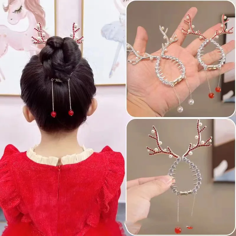 2-piece, 1-piece - Creative Antlers Hair Clip - Suitable for Halloween, Christmas and other dress up hair clips