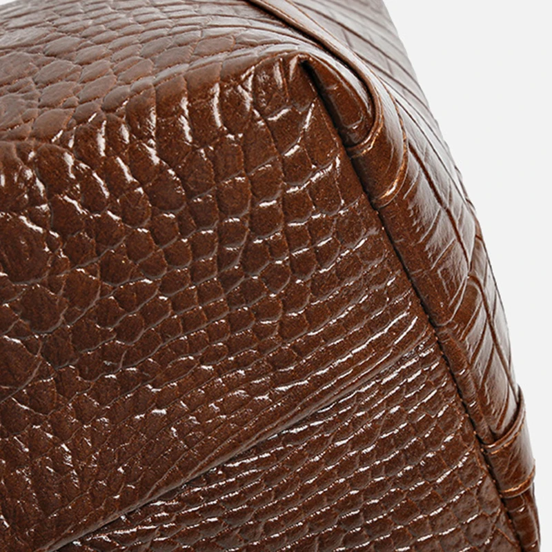 Simple Versatile Crocodile Print Tote Bag Large Capacity Fashion Handbag Vintage Design Shoulder Women's Bag image 6