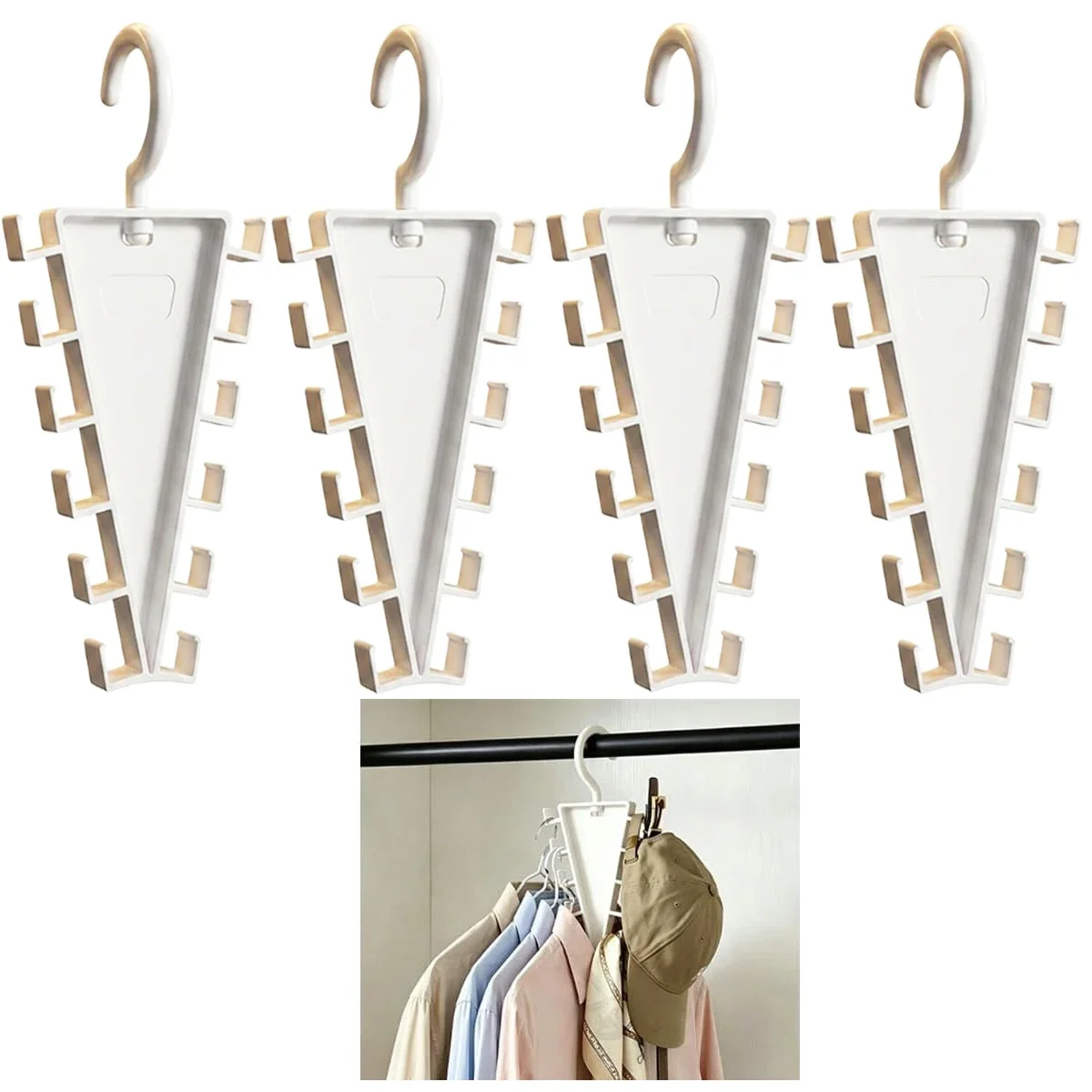 12 Haken V-Form Mehrfach-Kleiderbügel 2/4/8er Pack Platzsparender Kleiderschrank-Organizer – Detail 9