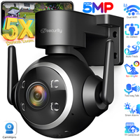 5X Optical Zoom 5MP Outdoor PTZ Auto Tracking Security Camera with 2.4/5 Ghz WiFi 355° Pan & 90° Tilt Smart Surveillance Cameras