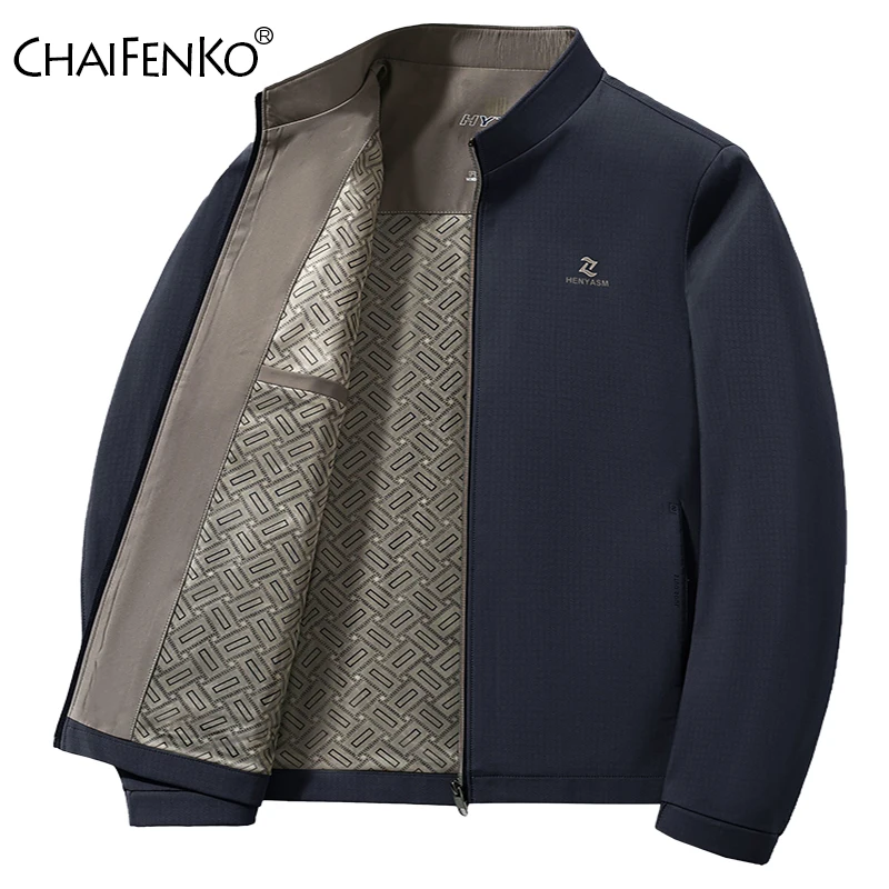 Autumn Winter Men Simplicity Coats New Casual Commercial Affairs Jackets Outdoors Comfort Versatile Stand Collar Solid Tops Men