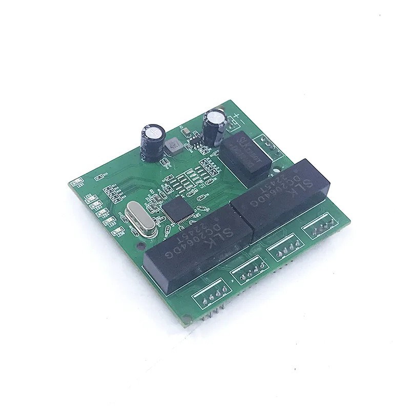 Onbeheerde 5 Poort 10/100M Industriële Ethernet Switch Module Pcba Board Oem Auto-Sensing Poorten 5V-12V Moederbord