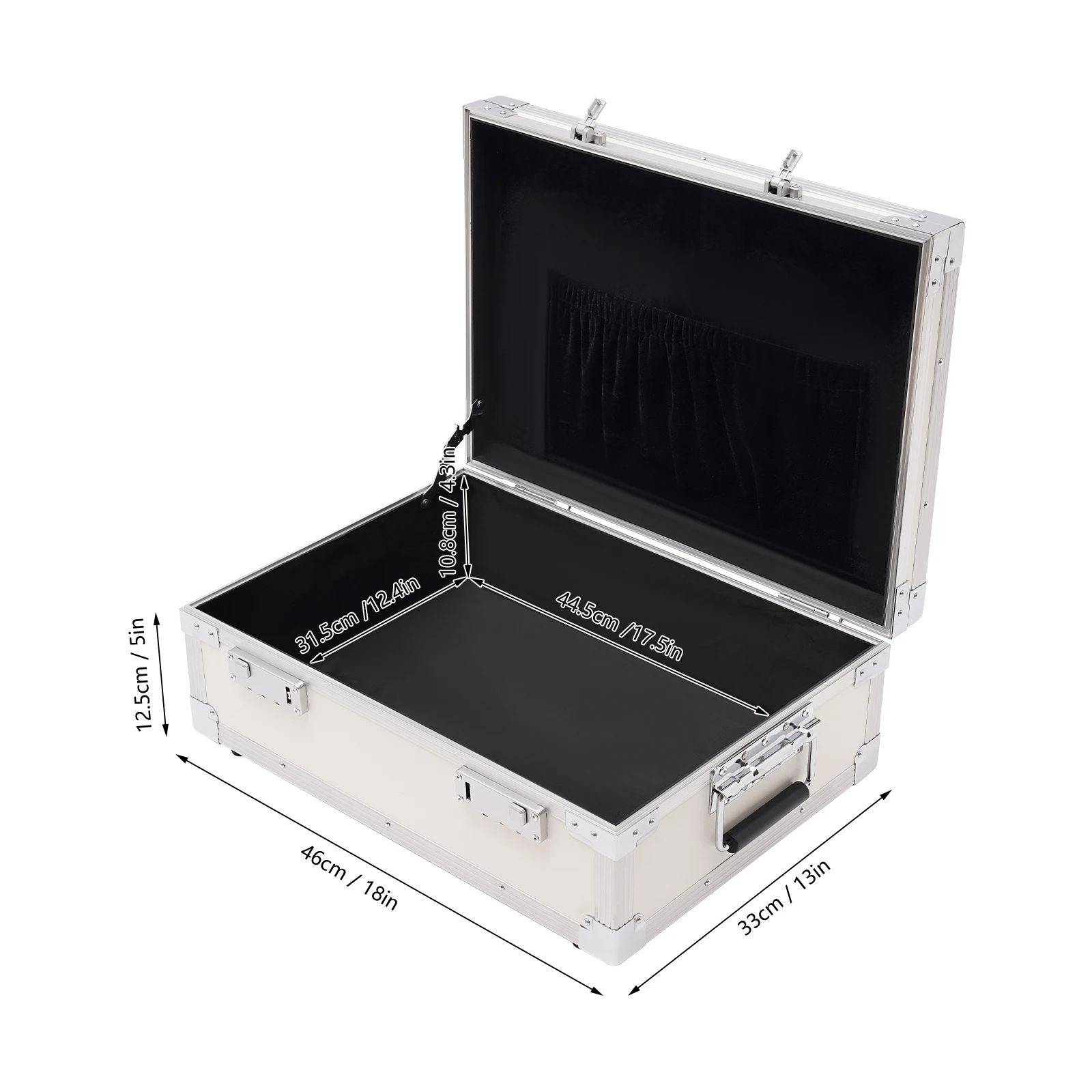 Storage Lock Box, Aluminum Alloy Storage Box, Storage Case with Combination Lock, for Personal Items, Cash, Laptop (Silver)