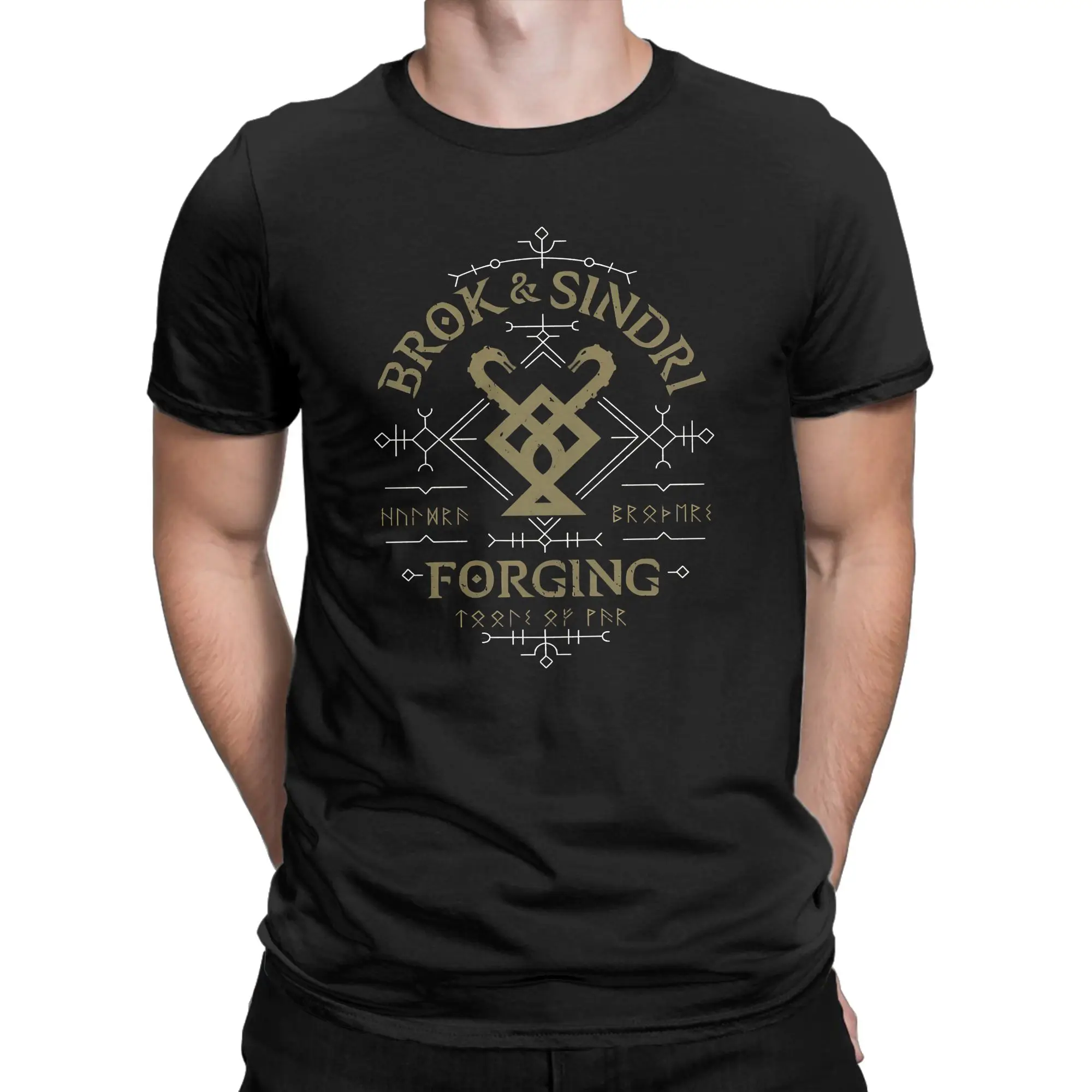 Brok Sindri Forging Gifts - Camiseta divertida con gráfico 100% de algodón, camisetas con estampado de G-God Of Warr para hombre
