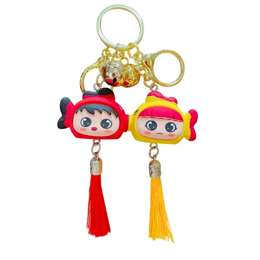 

Chinese Style Magnetic Attraction Fish Keychain Blessing Good Luck New Year Keychain PVC Wealth Cartoon Fish Pendant Bag Charm