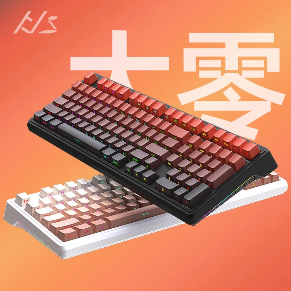 HJS YG102 Wireless Mechanical Keyboard Gaming Kit Gasket 101 Keys Tri-mode Hot-swappable Bluetooth  2.4G Wired RGB 2U0  4000mAh