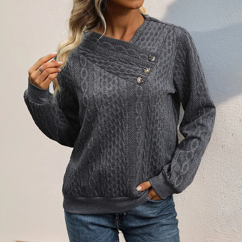 

2025 Autumn Commuting Casual Top Retro Long Sleeved Pleated Solid Color Hoodie for Women