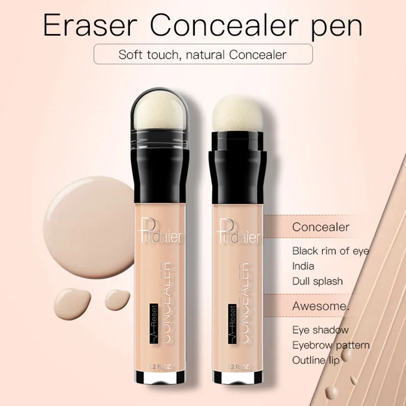 Eraser Concealer Pen Covers Dark Circles Spots Acne Marks Concealer Stick Brighten Skin Tone Long-lasting Face Makeup Waterproof