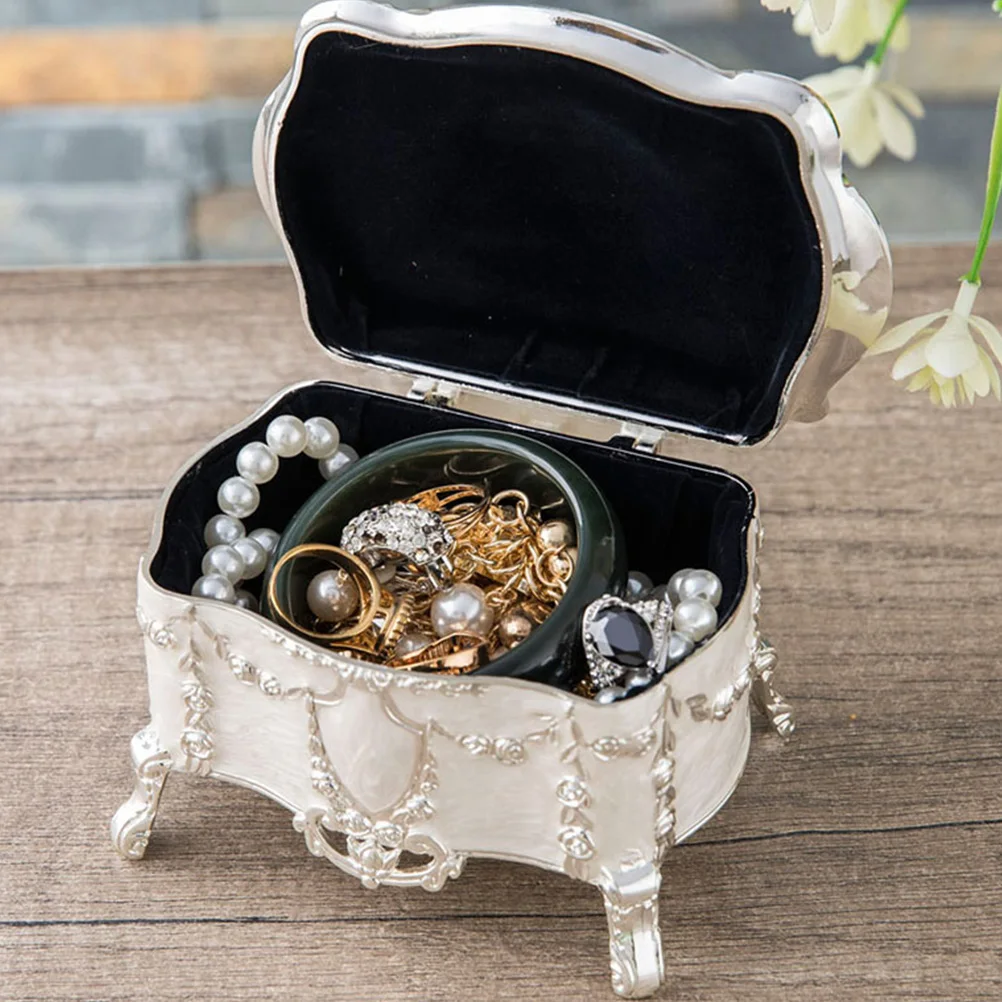 

Retro Jewelry Box Vintage Jewelry Box European Style Elegant Jewelry Crafts Box Home Decoration Earrings Boxes Party Gift Box