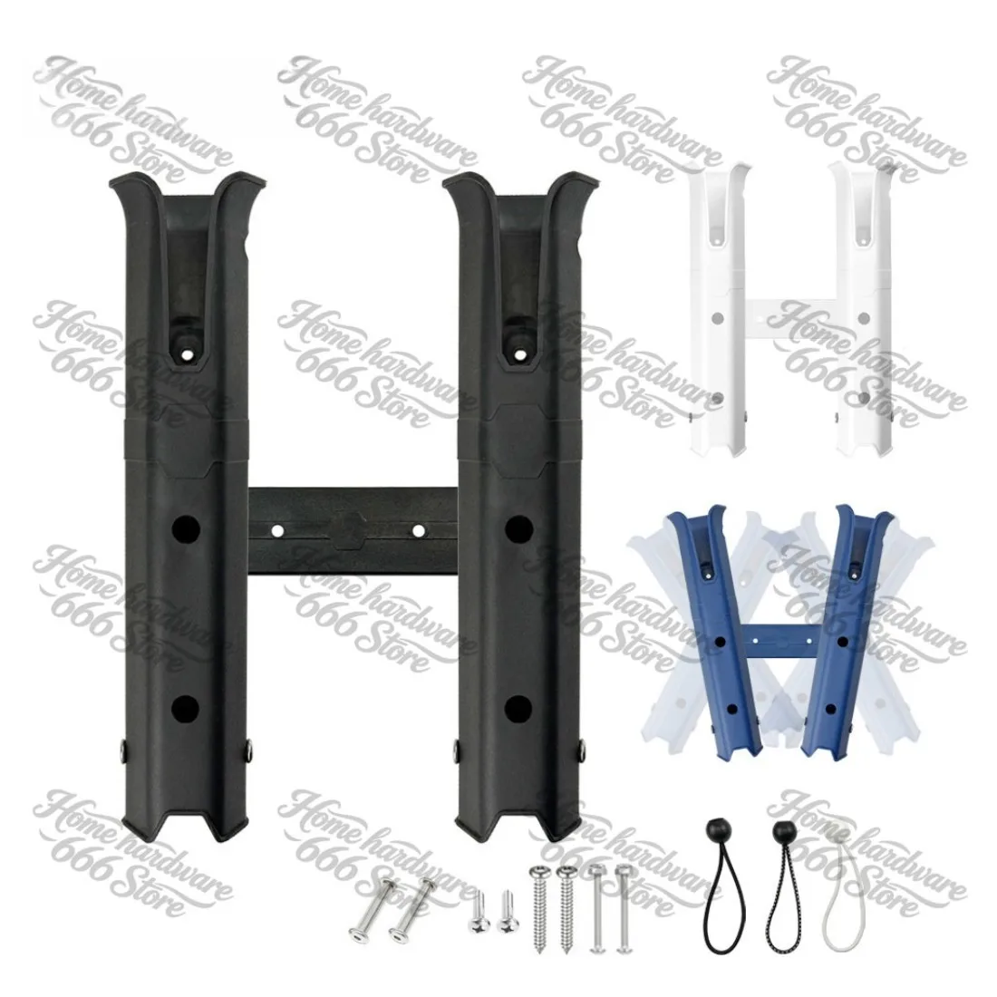 Two Buckets of Adjustable Fishing Rod Holder, Two-hole Fishing Rod Bracket, Two-connected Fishing Rod Insert Barrel,