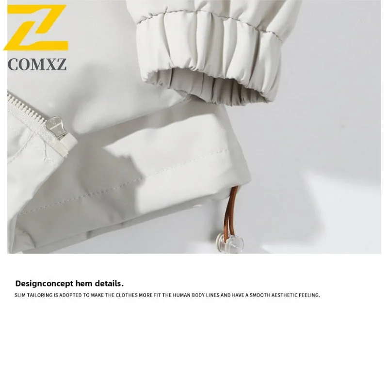 COMXZ 2025 メンズ多用途ファッションジャケット春秋トレンディカジュアルルーズフィットスタイリッシュな軽量コート