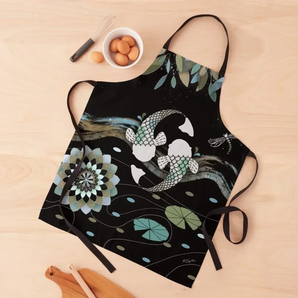 

Lucky Koi Mandala Apron kitchen gadgets Chef jacket men Custom for kitchen useful Apron