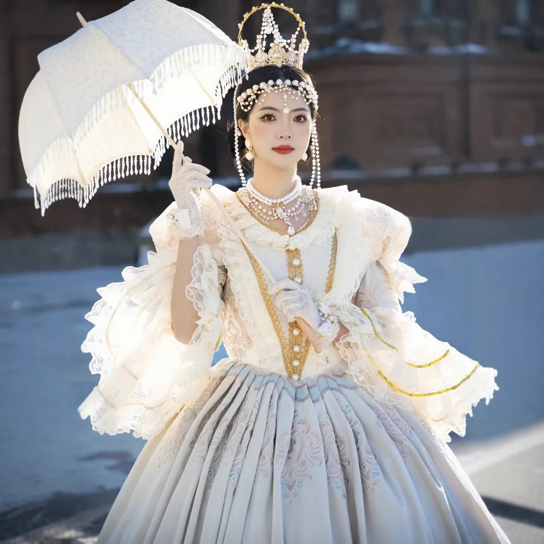 ยุโรปคลาสสิก Retro ยุโรปชุดกระโปรงศาล Stage Photo Group Party Catwalk ชุดผู้หญิง Vestidos Para Festas