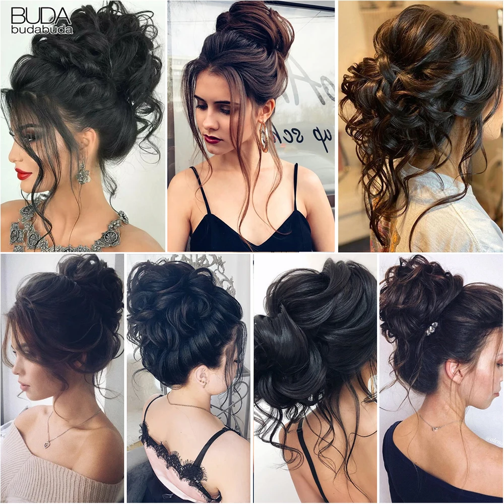 Peruca de Topknot Chignon Sintética para Mulheres, Resistente ao Calor, Elástico, Cabelo Encaracolado, Extensões Donuts, Pedaço de Cabelo, Acessório