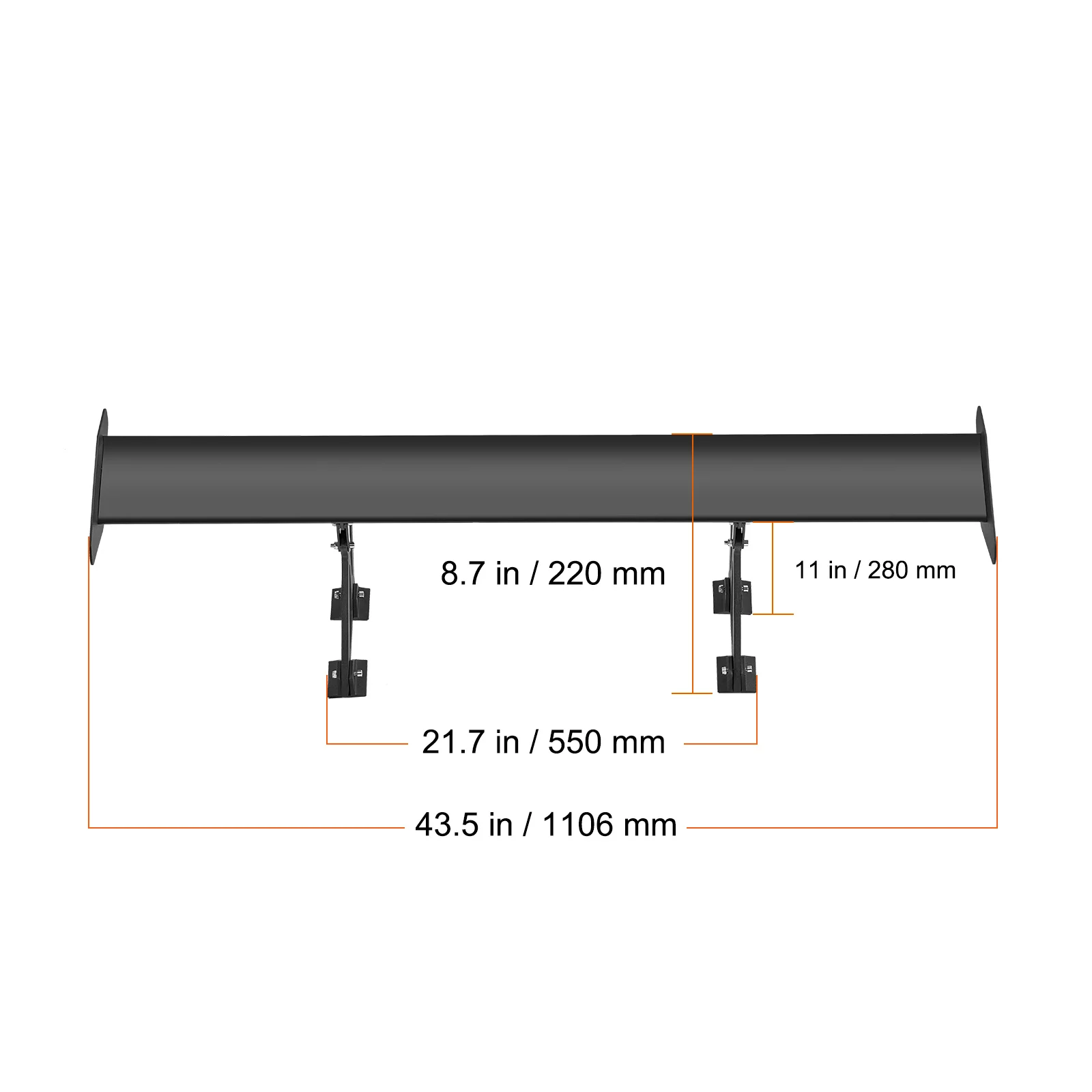 SucceBuy GT Wing autospoiler 53,1 inch universele spoiler met dubbeldeks auto achterspoiler vleugel, racespoiler BGW / JDM Drift