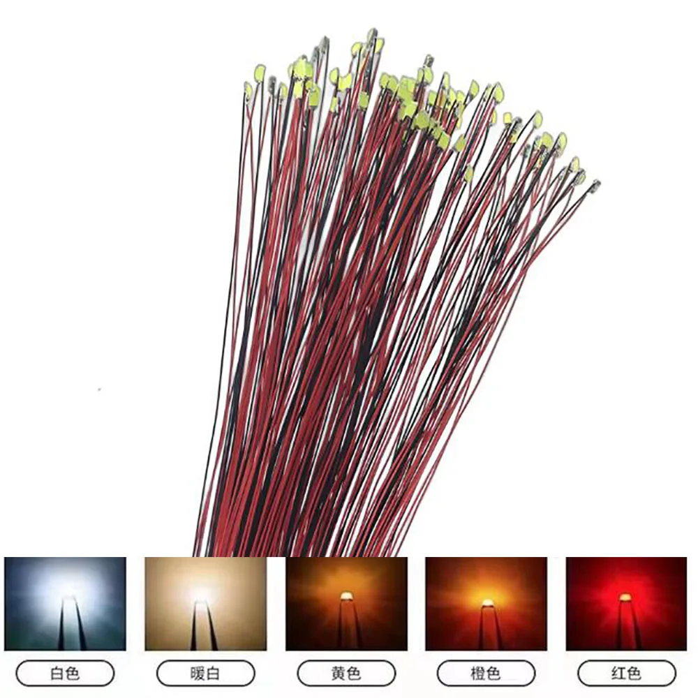 10pcs/Lot Wired Chip 30cm 3V Railway Model 0402 0603 0805 SMD Lamp Wired Micro Led Pre-Soldered Lamp For Gundam Scenes