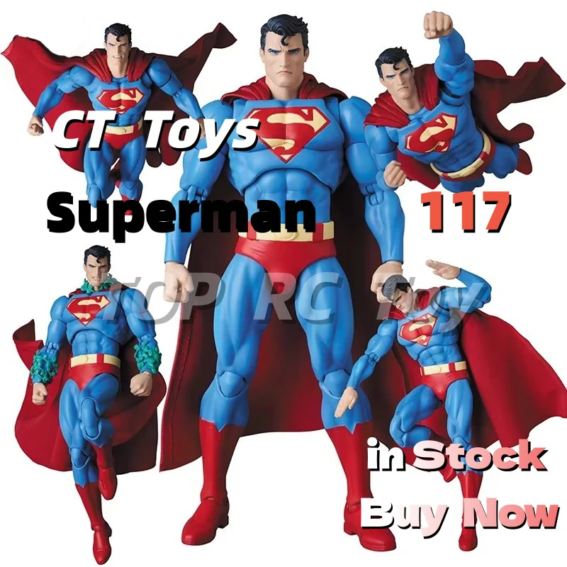 

Genuine CT Toys Superman Batman Mafex 117 Hush Version Dc Super Man Action Figure Figurine Statue Model Collecte Kids Toy Gift