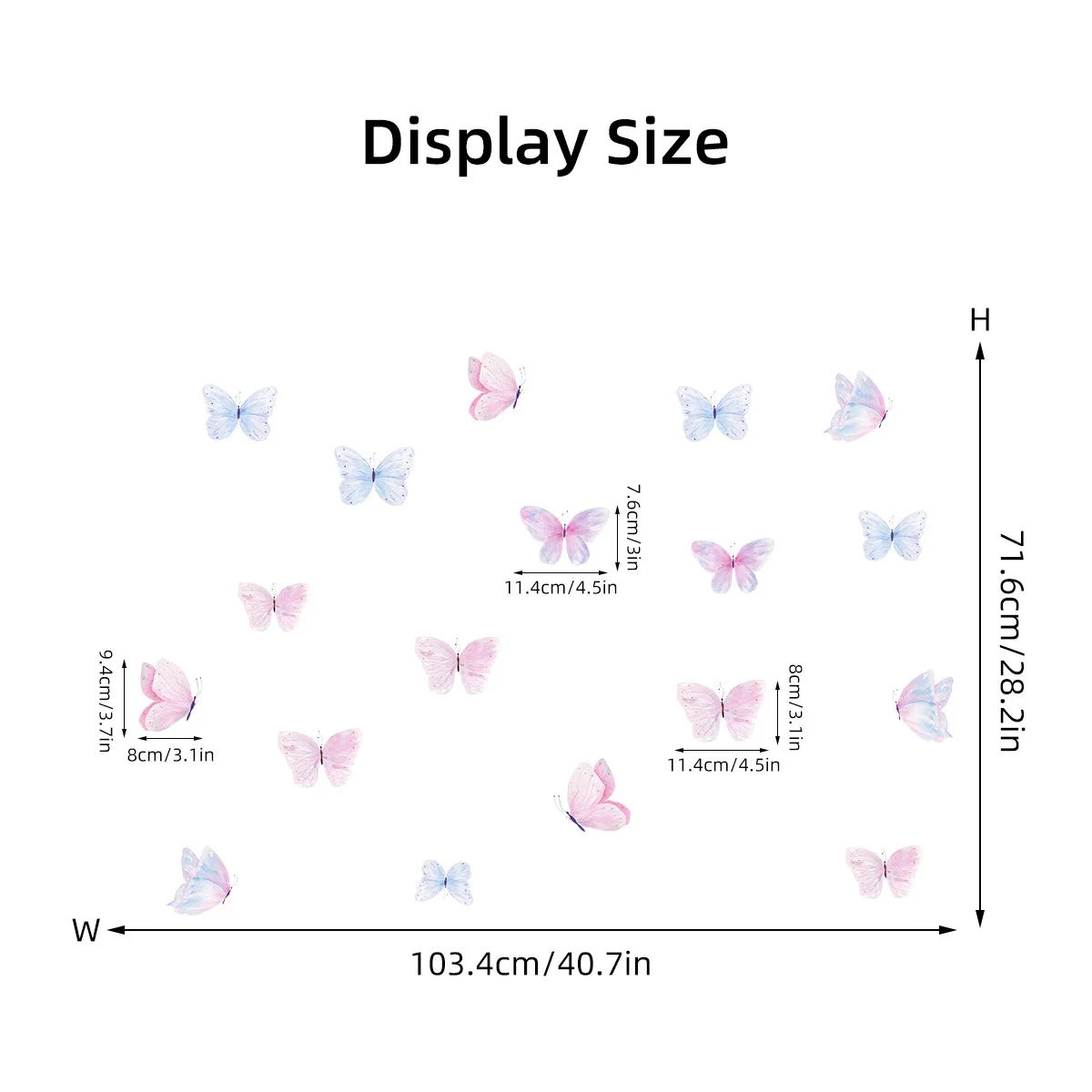 ملصقات حائط على شكل فراشة ملونة لغرفة النوم وغرفة المعيشة وأريكة خلفية لتزيين ملصقات الحائط #4