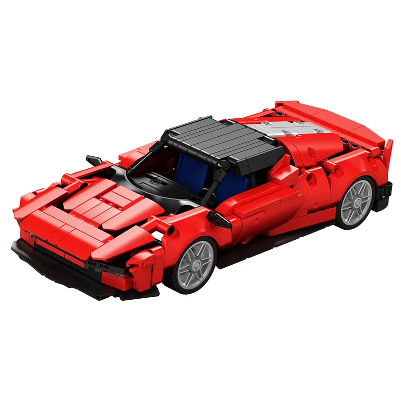 Technical 1:18 Scale Building Block Italia Horse Logo Daytona Sp3 Super Sport Car Model Vehicle Steam Brick Toys Collection