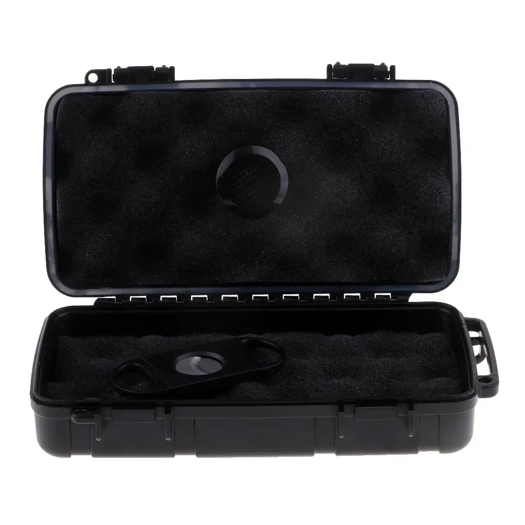 

Black Travel Humidor Case with Humidifier & Cigar Case for
