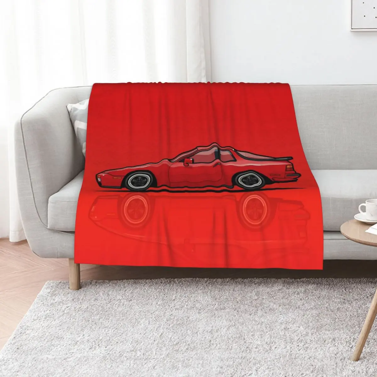 India Red 1986 P 944 951 Turbo (US spec) Throw Blanket Blankets Sofas Of Decoration Retros Soft Flannel Cute Plaid Nap Blankets