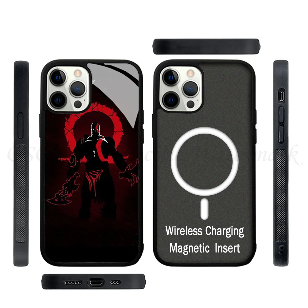 GOD OF WAR KRATOS Phone Case Strong Magnetic For IPhone 15 14 13 Pro Max 11 12 Mini Alex Mirror For