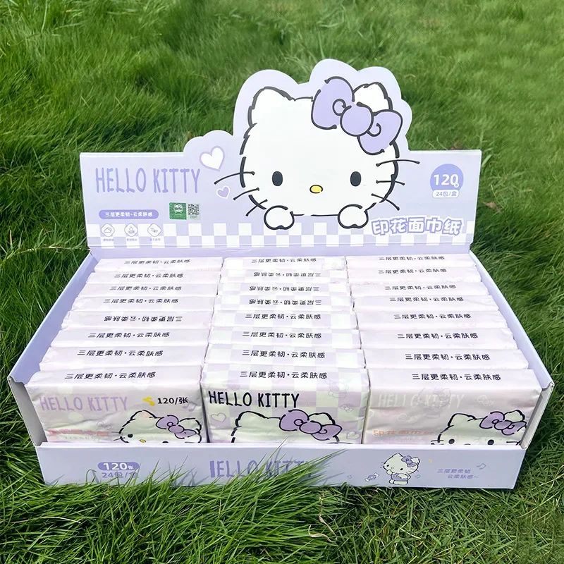 3pcs/pack Hello Kitty tissue Pure wood pulp handkerchief paper Portable tissue paper Small packaging facial tissue paper napkin