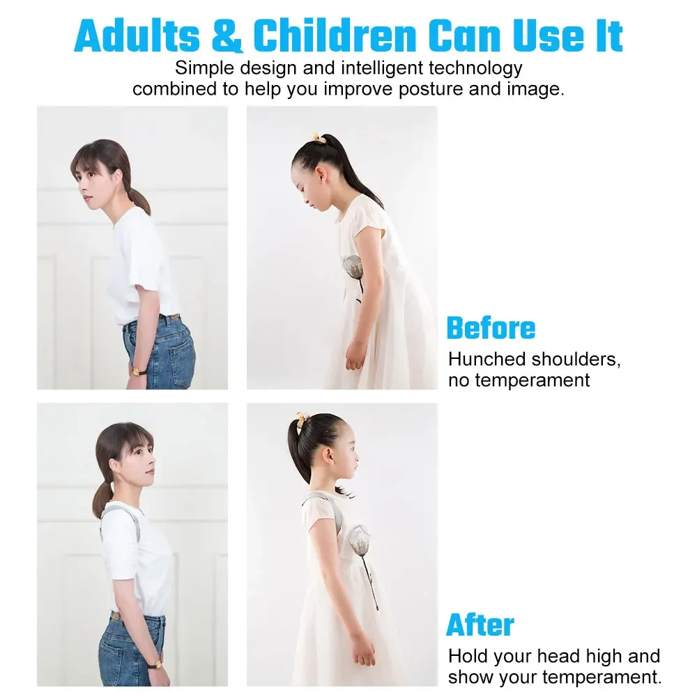 Back Strap Shoulder Brace Posture Corrector Kid Posture Adjuster Children Adult Sitting Posture Adjusting Vibration Back Support