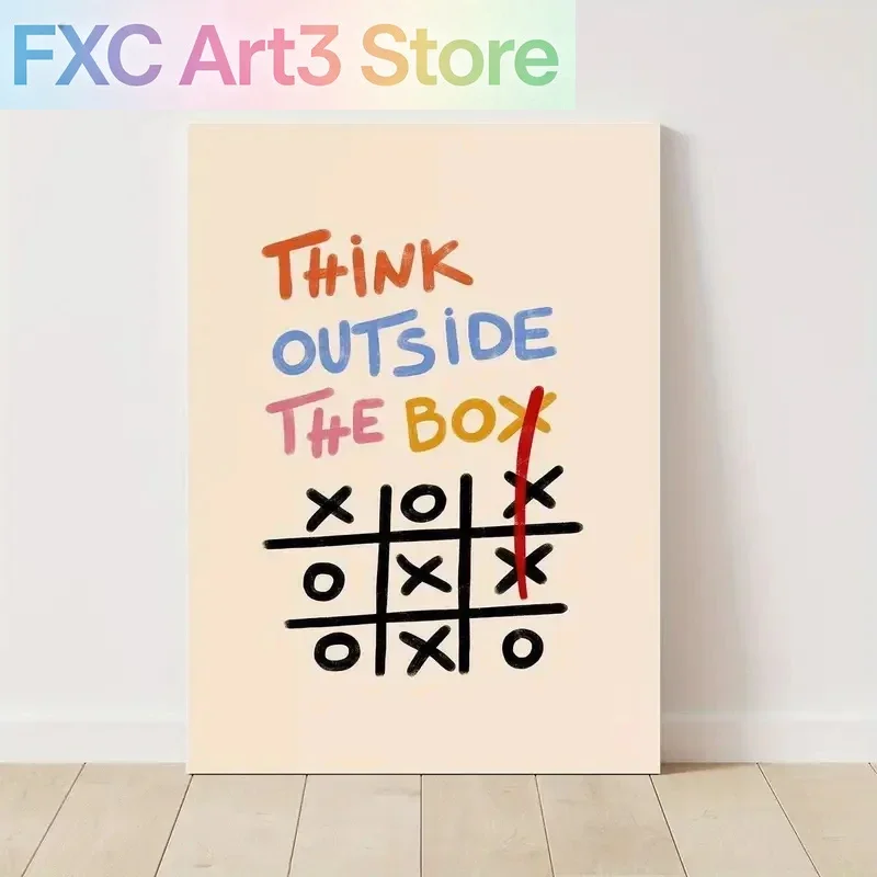 1 pièce, sans cadre, impression sur toile, motif « Vibrant For THINK Outside The Box », pour salon, chambre à coucher, salle de jeux, maison