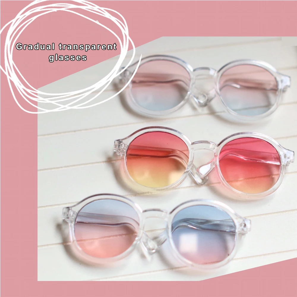 

H01-A020 children handmade toy 1/6 ob24 azone blyth doll accessory 20cm doll colorful transparent gradient glasses