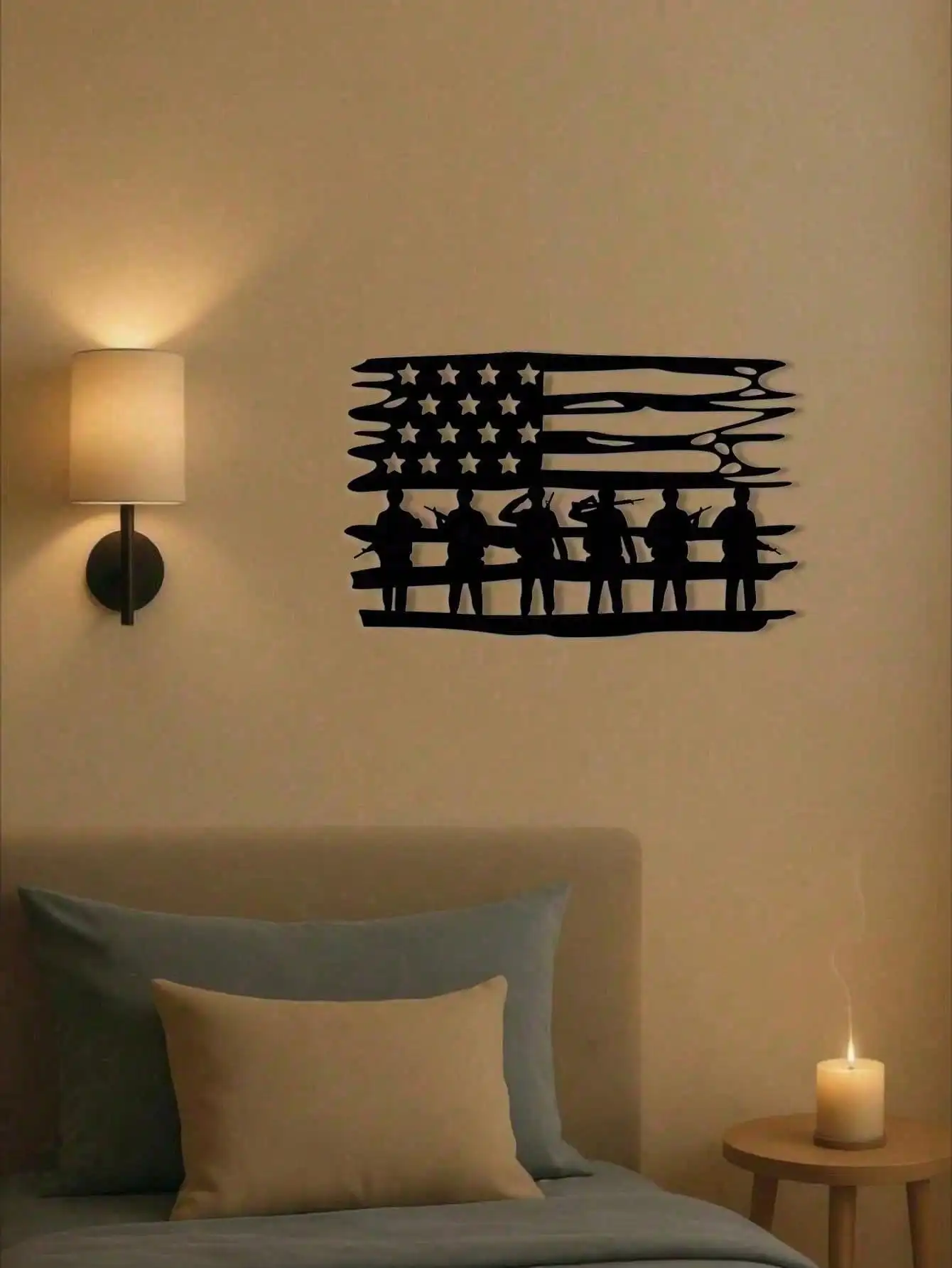 ArtLife Vintage American Flag Metal Wall Art Rustic USA Patriotic Decor for Porch Front Door Living Room - view 5