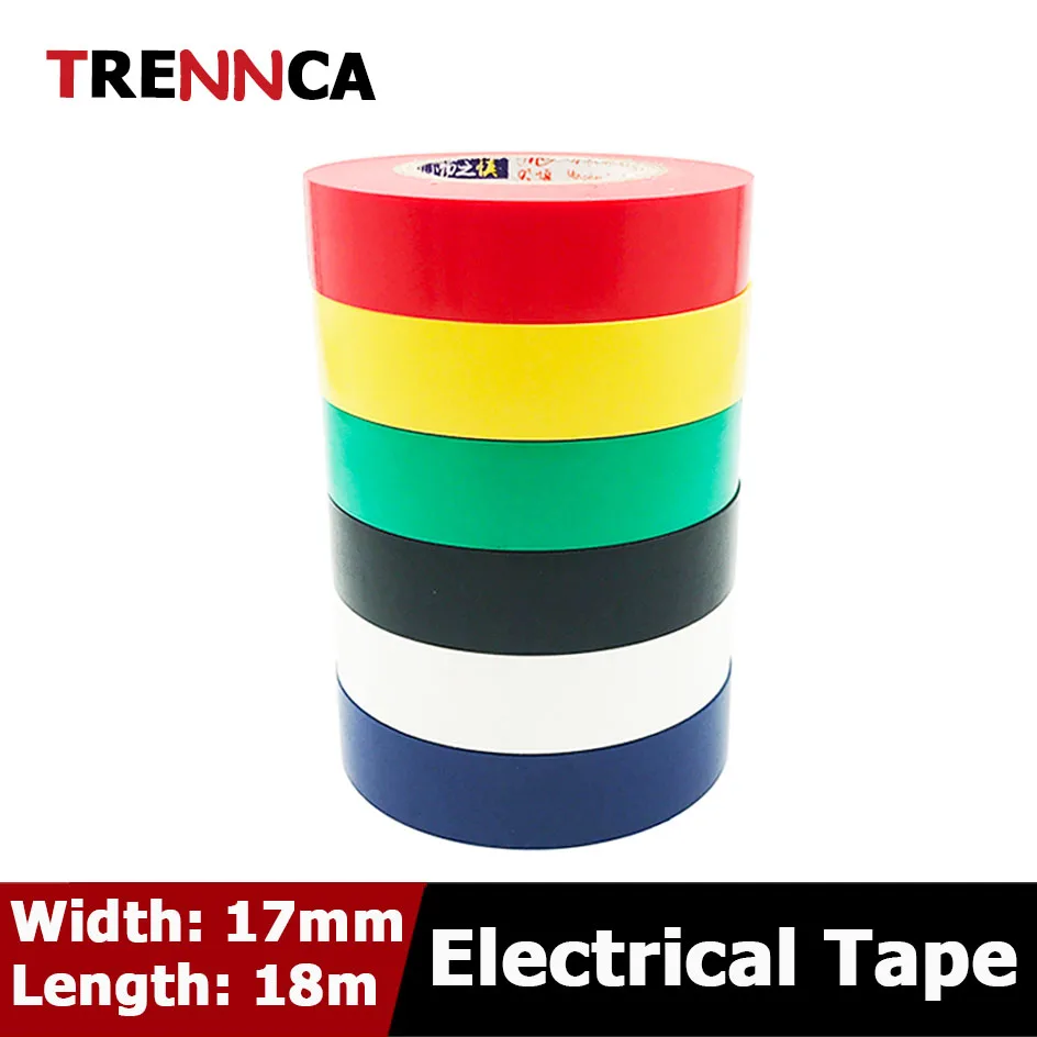 17mm Wide 18M Long High-grade PVC Electrical Tape  600V High Voltage Electrical Tape Waterproof Self-adhesive Tape