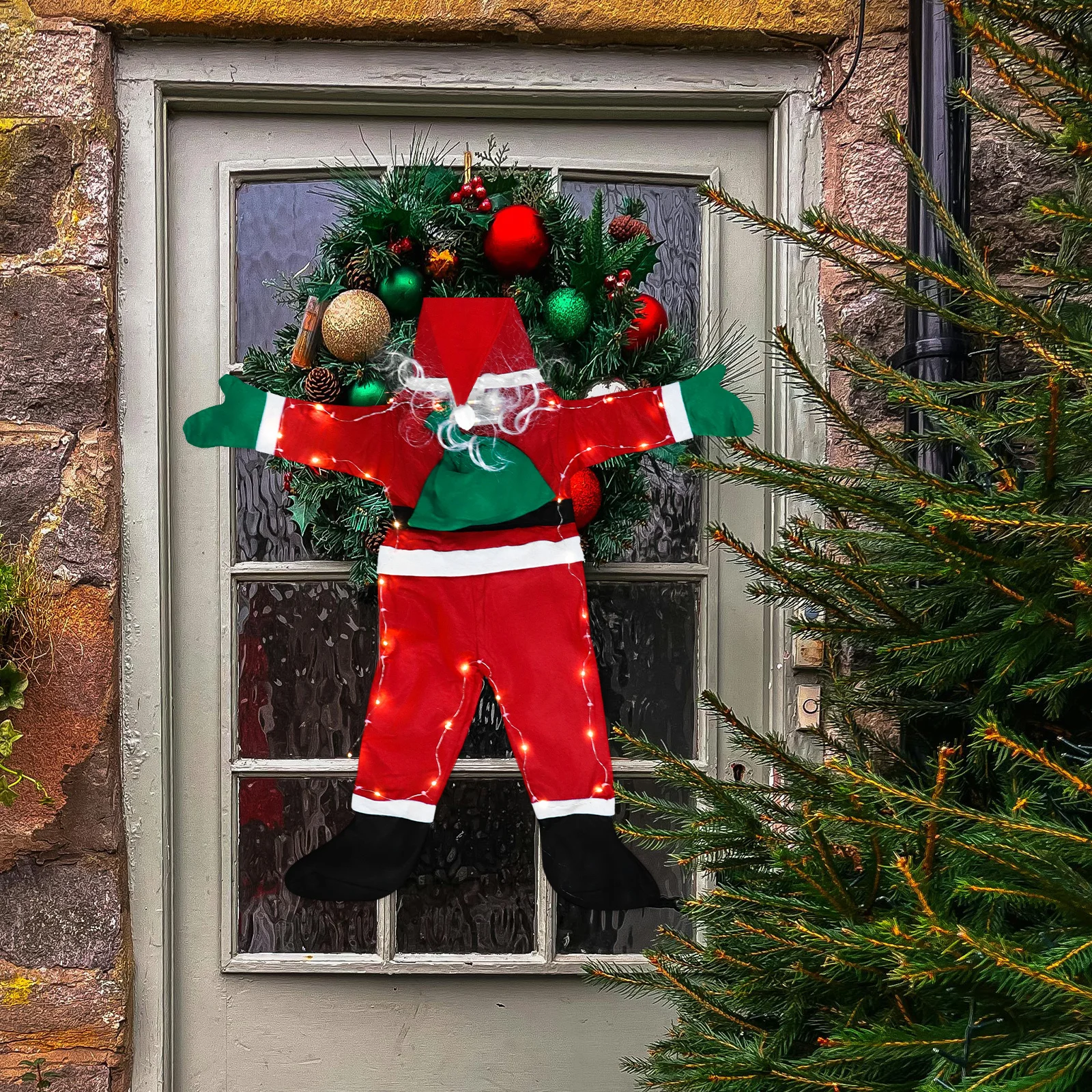 

Christmas Hanging Ornament Santa Claus Decor Xmas Tree Car Tire Decoration Light Up Party Supplies Home Decorative Props