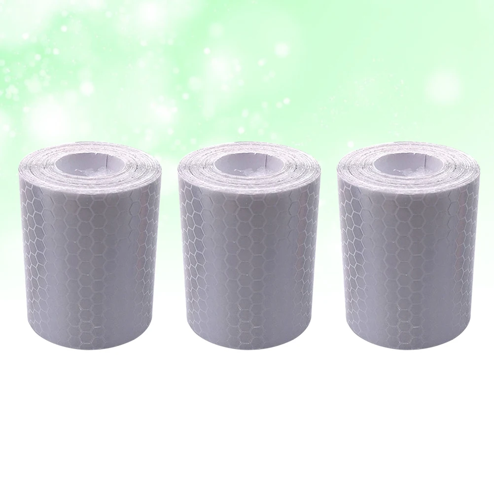 

3pc Reflective Tape Strips Night Running Safety Gear Adhesive Warning Belt Durable Polyester Lorescent Ribbon for Outdoor