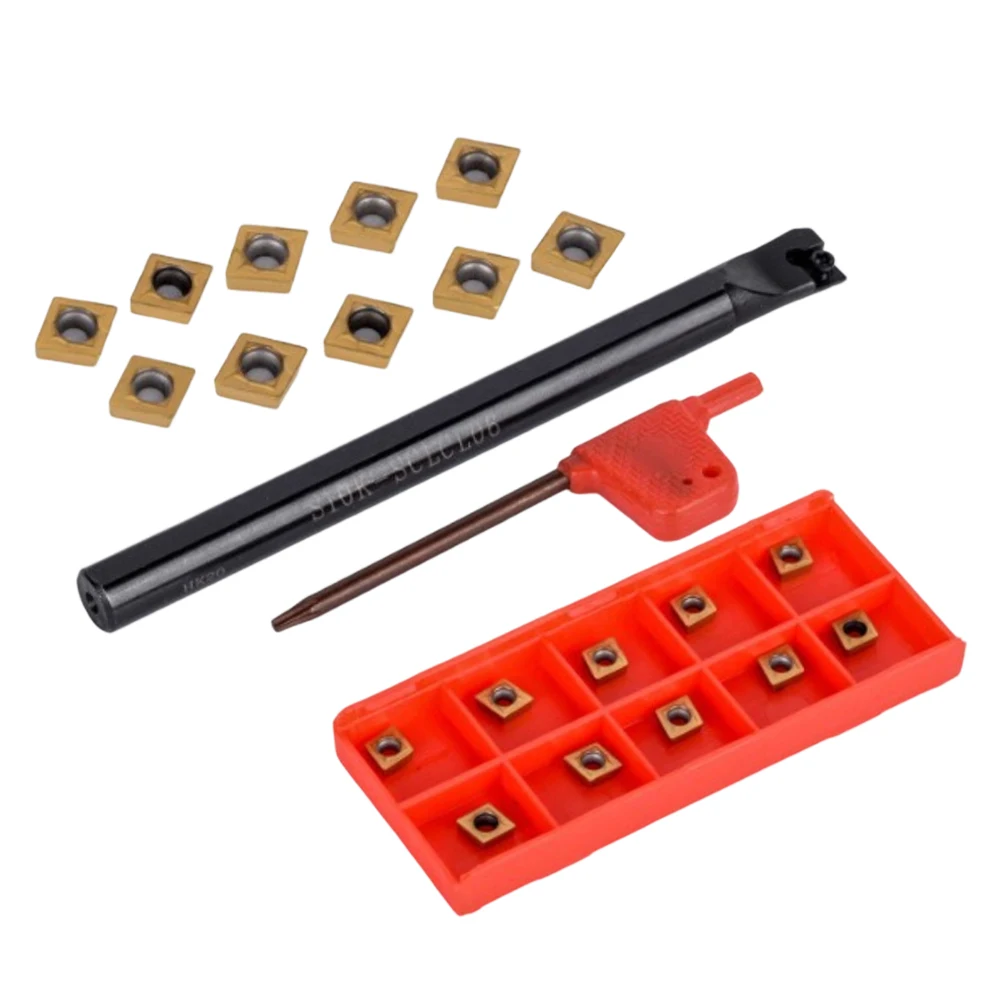 for lathe Boring Bar S10k Sclcl06 with 10 Carbide CCMT060204 Inserts for Precise Machining and Smooth Chip Evacuation