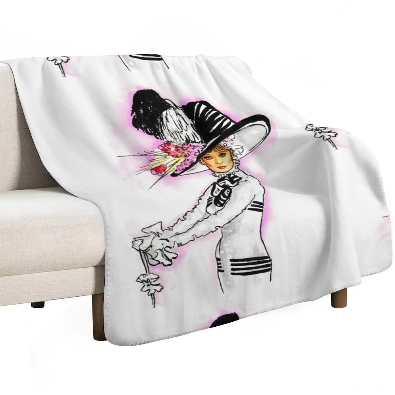 Audrey Hepburn Throw Blanket Luxury Brand anime Sofa Quilt bed plaid Shaggy Fashion Sofas Blankets