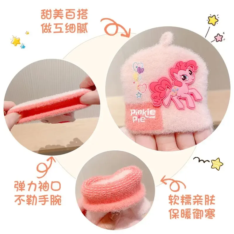 My Little Pony Children's Gloves Winter Girls' Warm Five-Finger Gloves Twilight Sparkle 2-10 Years Old Cute Finger Plus Velvet