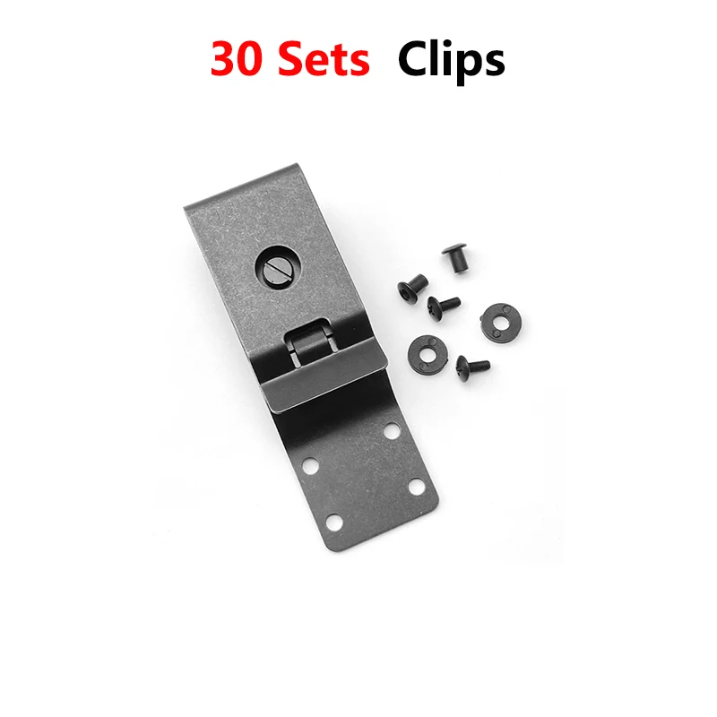 

30 Sets 420 Stainless Steel Knife Scabbards Kydex K Sheath Making Accessories Back Clips Waist Clamps with Screws DIY Make Parts