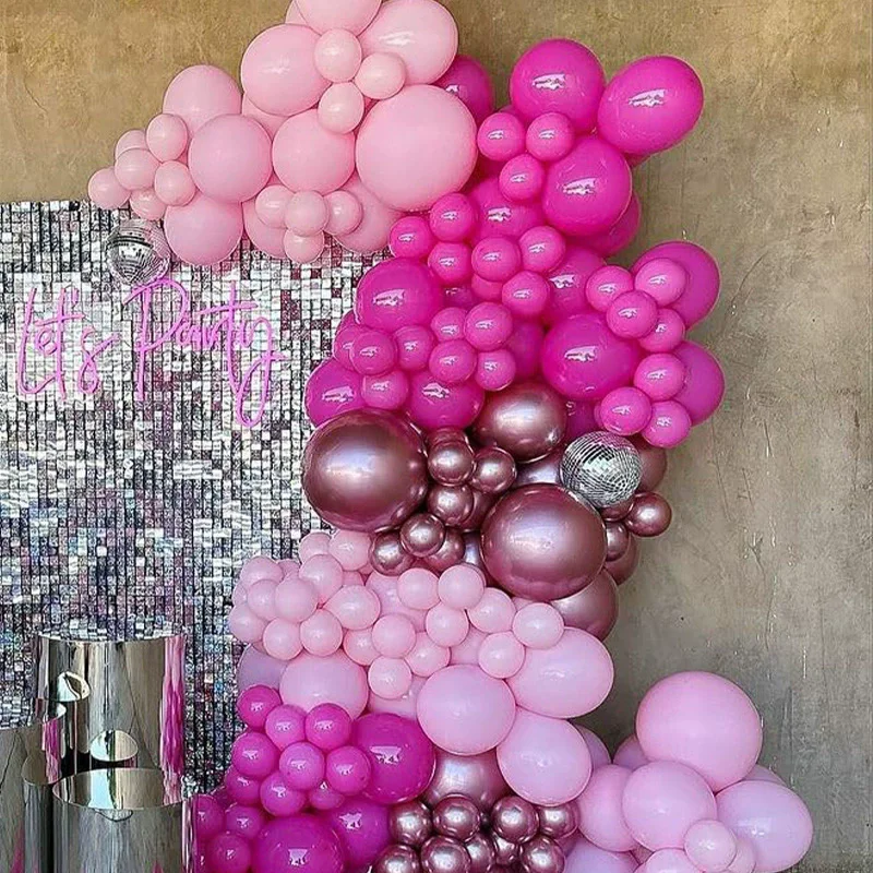 

105 шт., набор воздушных шаров из розового золота, украшение для дня рождения, свадьбы, годовщины, для детей и взрослых, праздничный фон, декор воздушных шаров