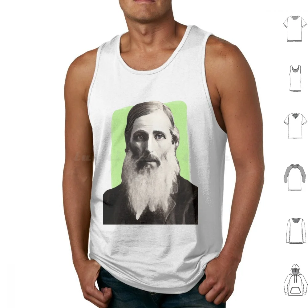 English Philosopher Henry Sidgwick-Mint Green-Illustration Tank Tops Print Cotton Henry Sidgwick Henry Sidgwick Portrait