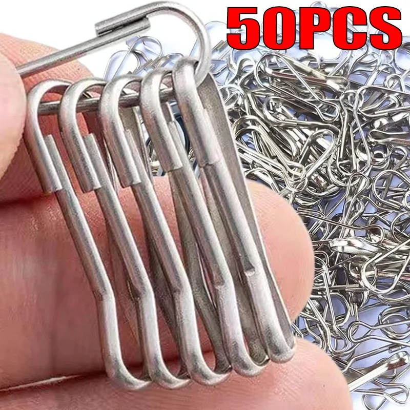 10-50Pcs Stainless Steel Spring Clip Hooks Keychain Lanyard Snap Hooks Buckle Key Ring Zipper Hanging Buckle DIY Accessory