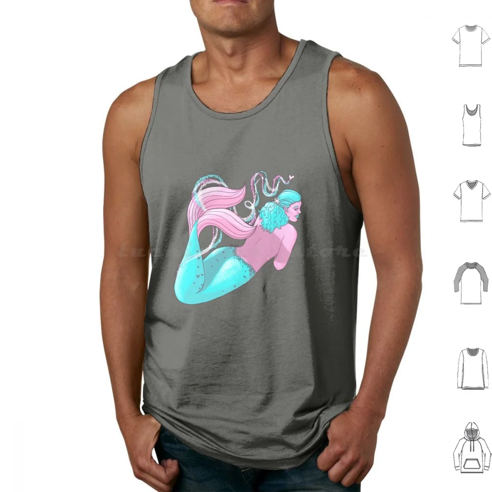 Magical Tank Tops Print Cotton Mermaid Merman Merperson Magic Pride Trans Queer Fantasy Growwithpride