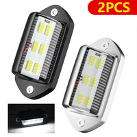 2PCS White LED License Plate Light 12V 24V DC Truck Side Marker Lights 6 LED Bulbs For SUV Trailer Motorcycle Car Signal Lamp